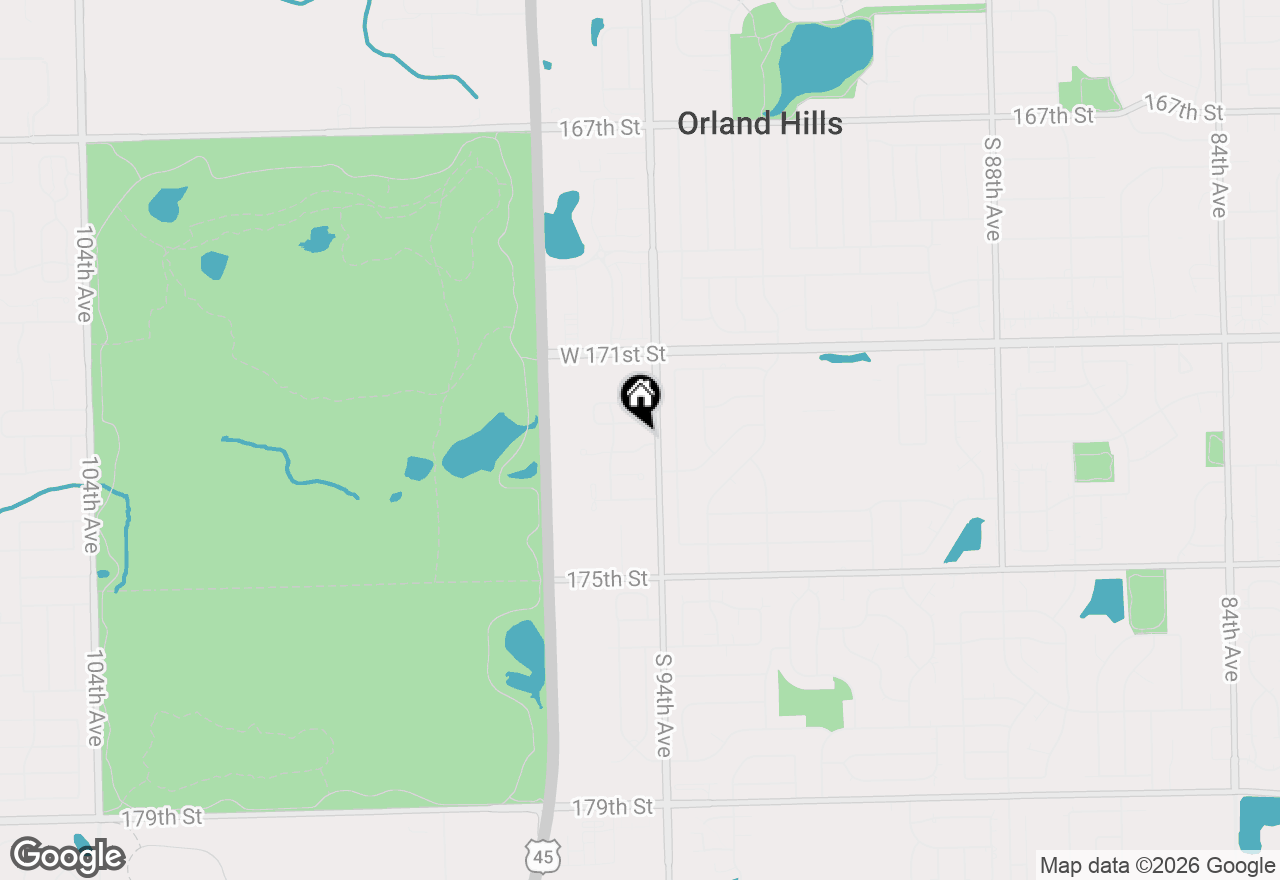 Map of 9404 173rd Street, Tinley Park, IL 60487