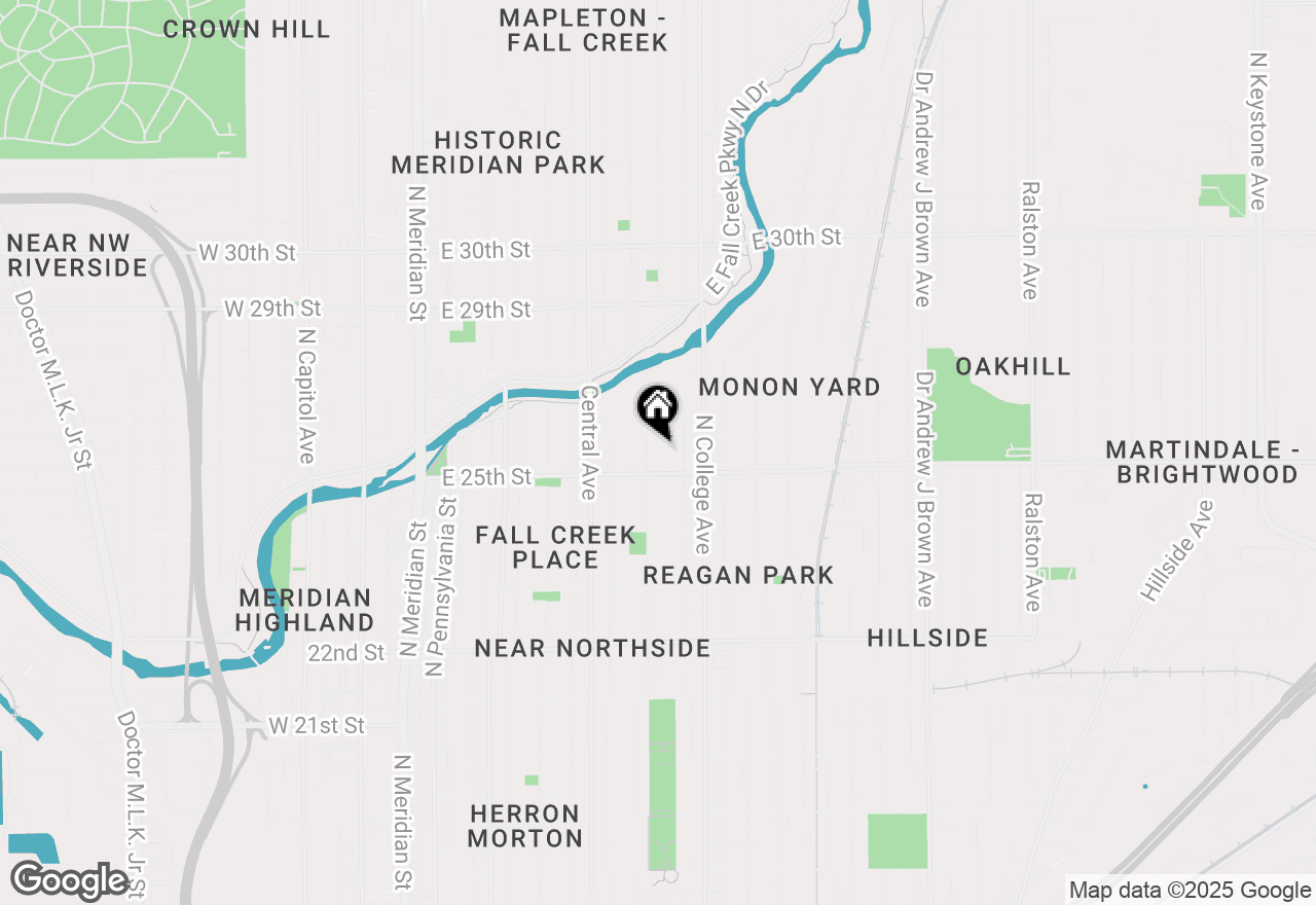 Map of 2528 Broadway Street, Indianapolis, IN 46205