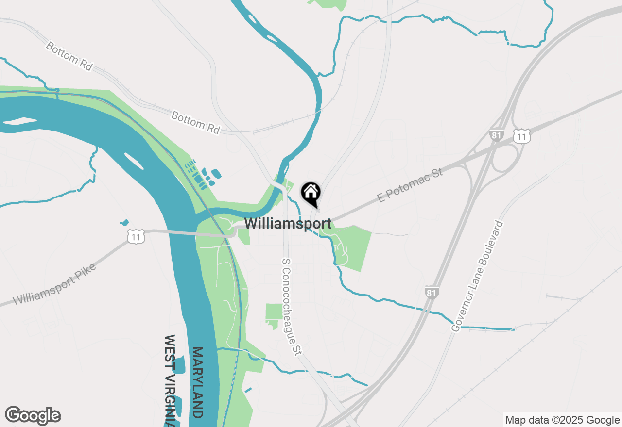 Map of 122 S Artizan Street, Williamsport, MD 21795