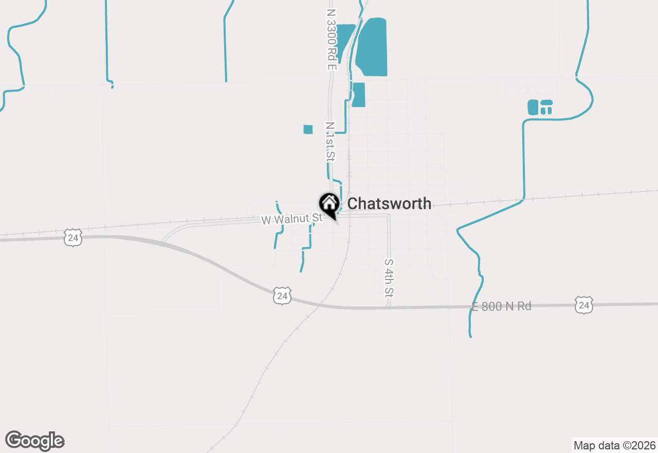 Map of 108 S 1st Street, Chatsworth, IL 60921