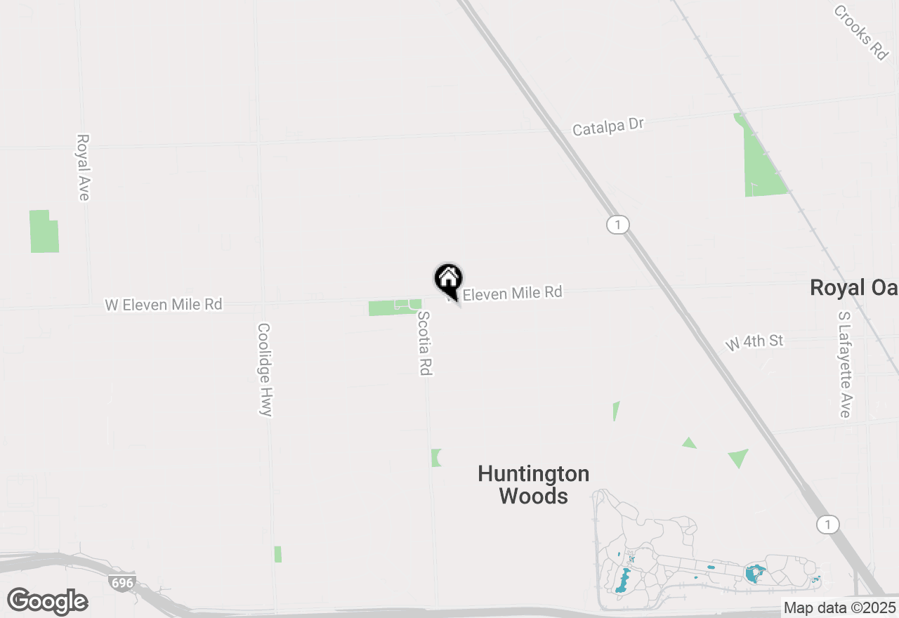 Map of 10804 Kingston Avenue, Huntington Woods, MI 48070