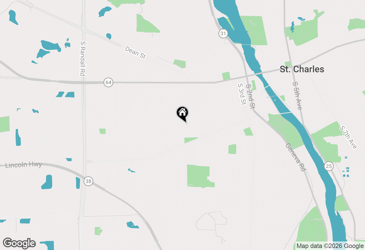Map of 407 10th Court, St. Charles, IL 60174