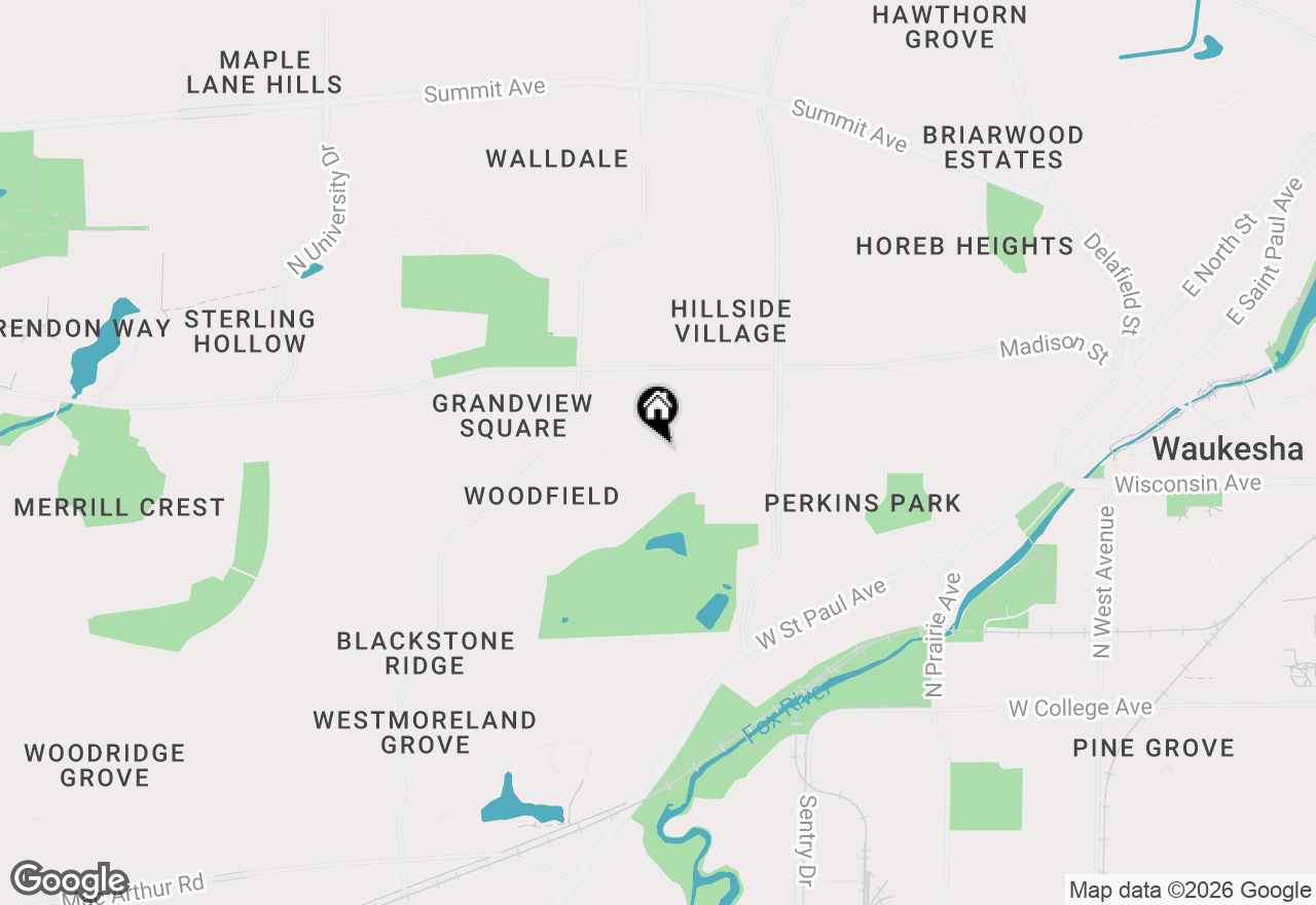 Map of 1801 Erin Ln, Waukesha, WI 53188