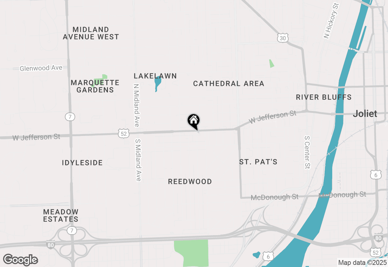 Map of 1012 W Jefferson Street, Joliet, IL 60435