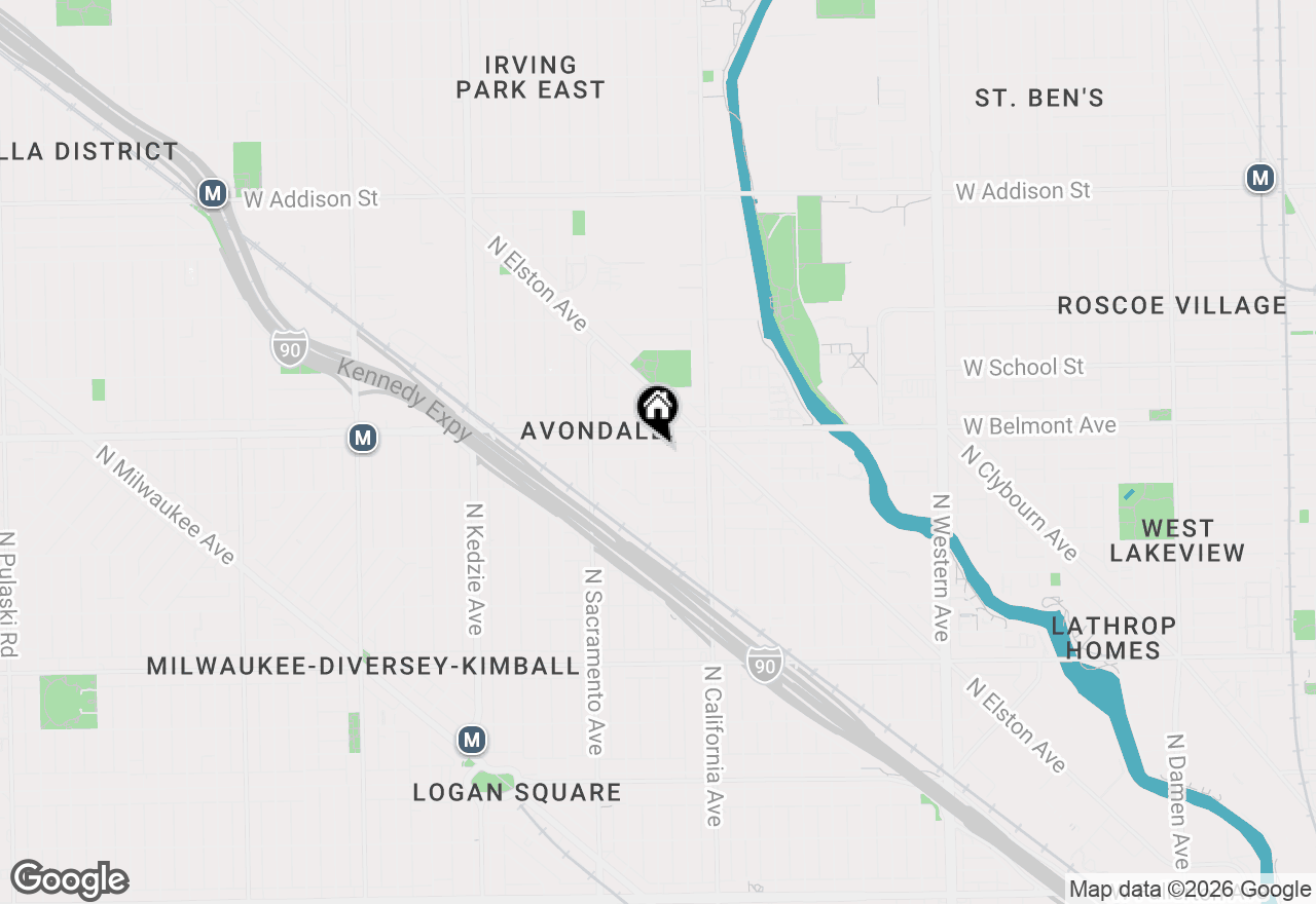 Map of 2852 W Fletcher Street, Chicago, IL 60618