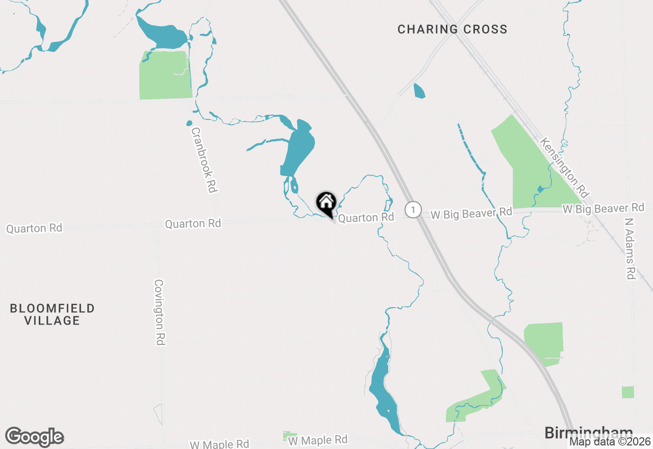 Map of 1429 Quarton Road, Birmingham, MI 48009