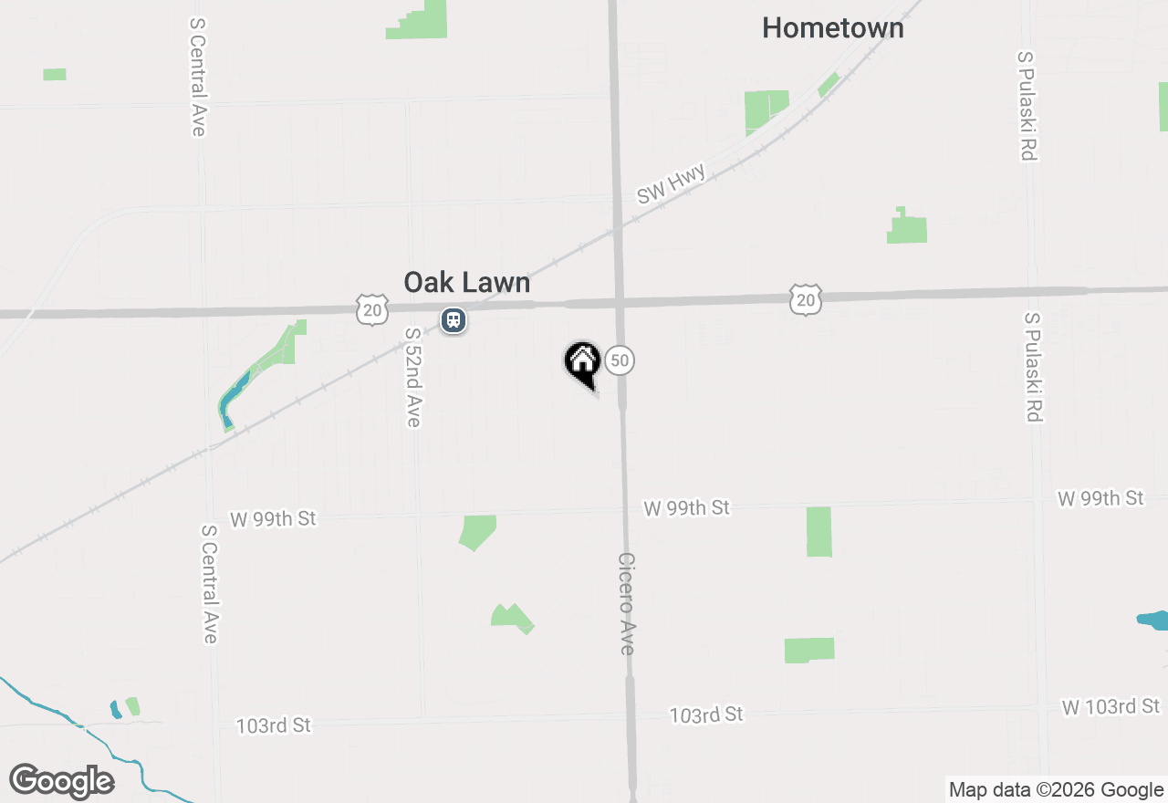 Map of 4838 W 97th Place, Oak Lawn, IL 60453