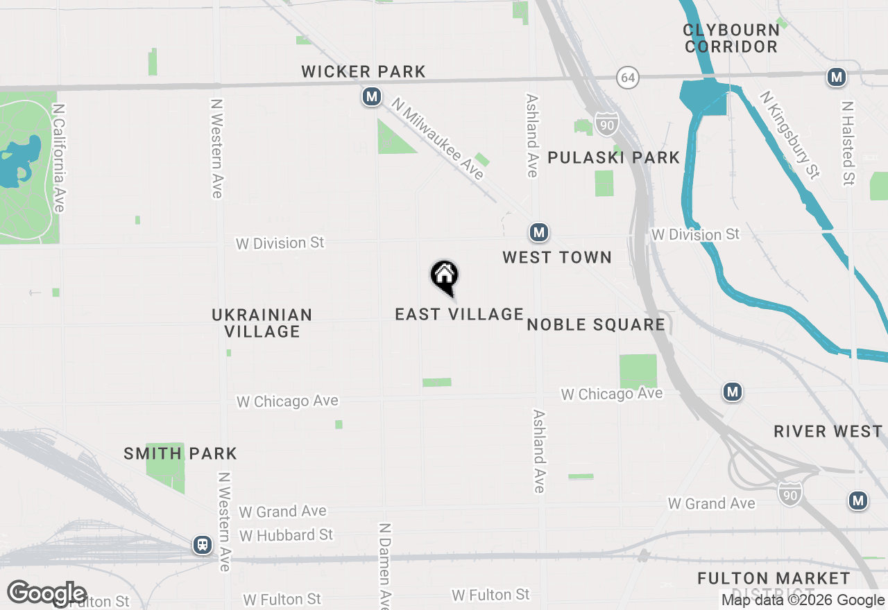 Map of 1019 N Honore Street #1, Chicago, IL 60622