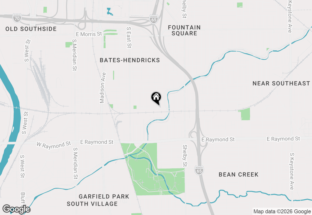 Map of 832 E Beecher Street, Indianapolis, IN 46203