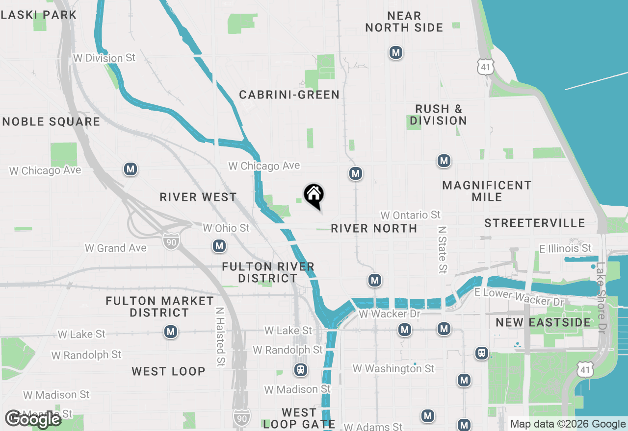 Map of 420 W Ontario Street #202, Chicago, IL 60654