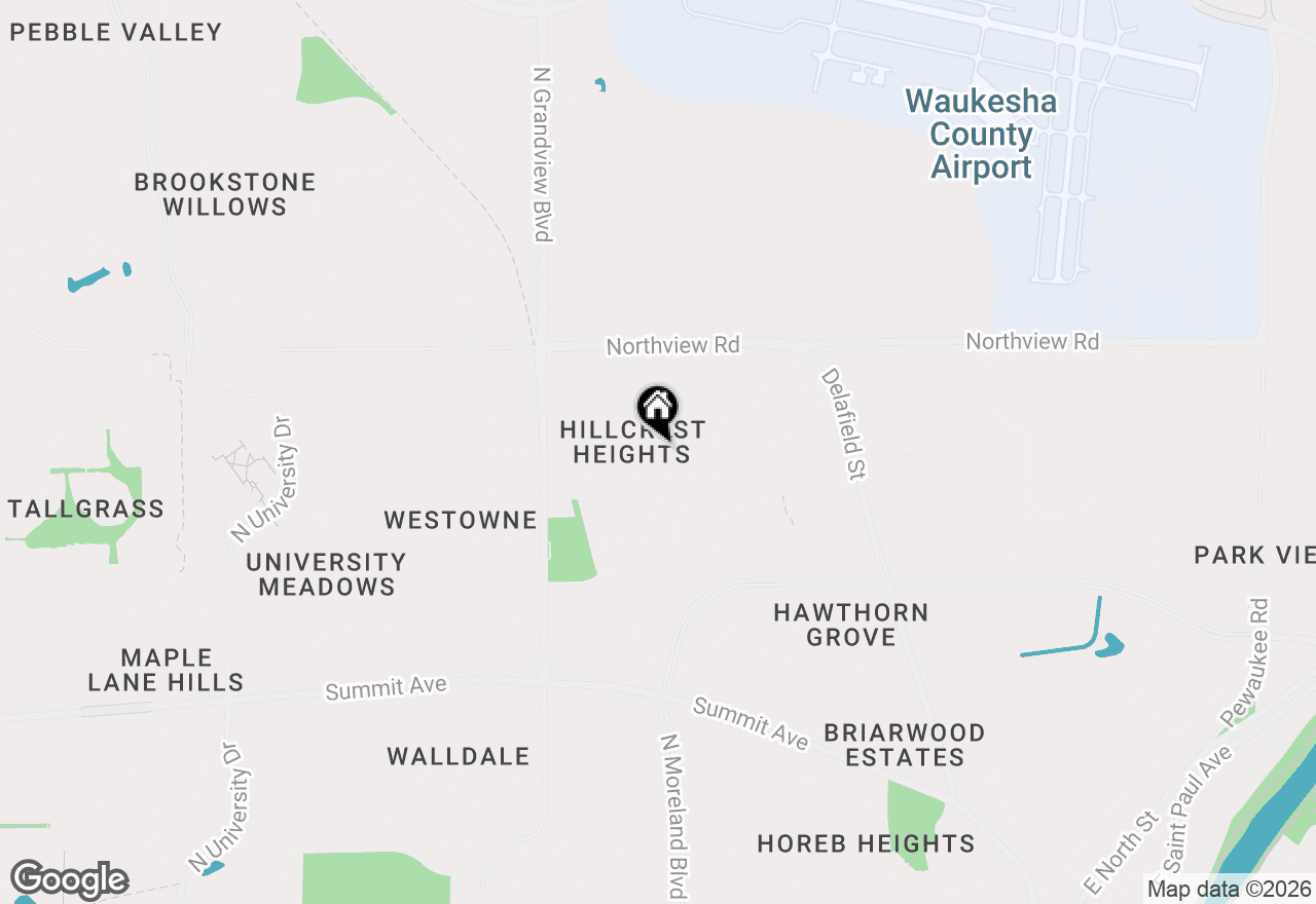 Map of 1539 Birch Dr, Waukesha, WI 53188