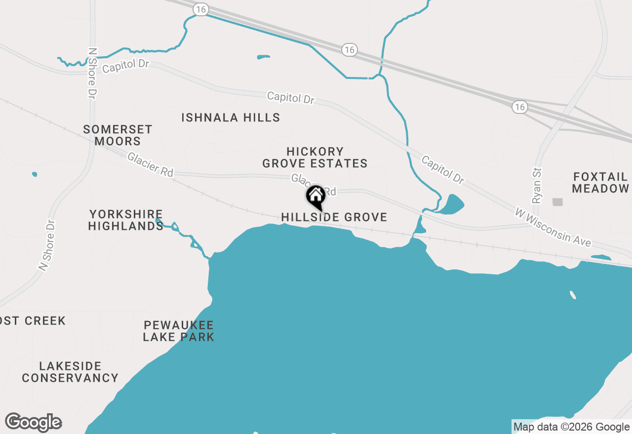 Map of N39W27485 Hillside Grove Rd, Pewaukee, WI 53072