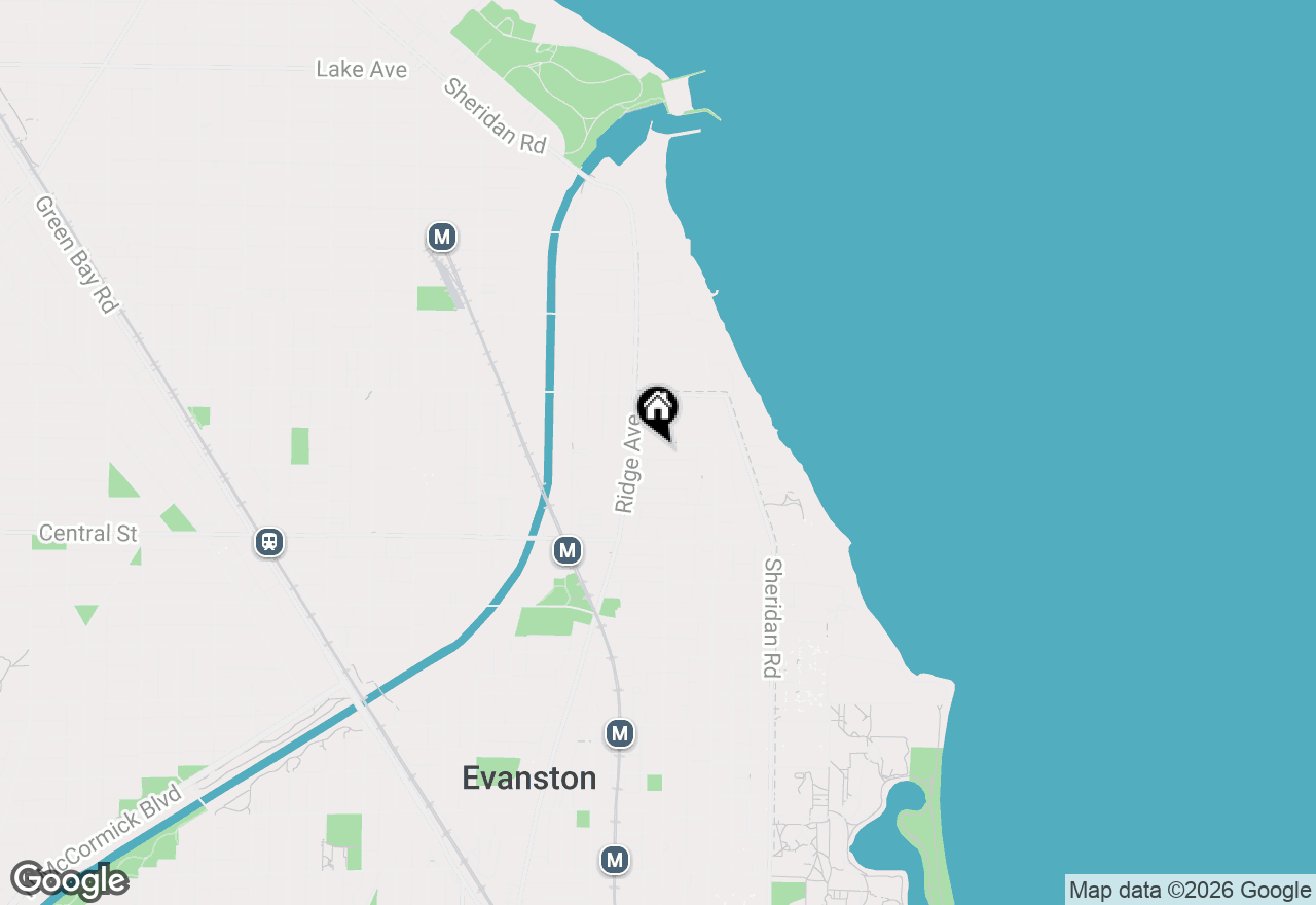 Map of 814 Ingleside Place, Evanston, IL 60201