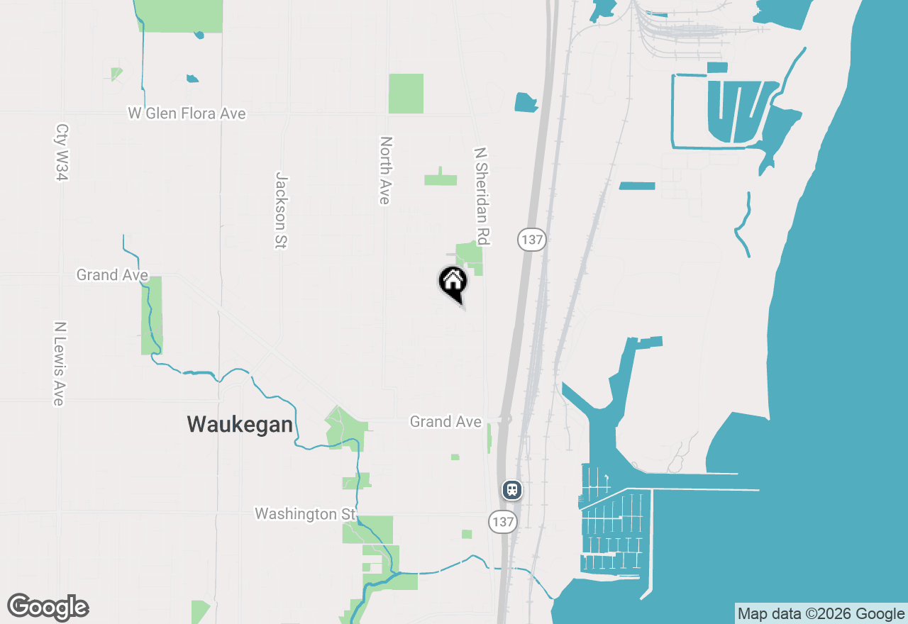 Map of 214 Franklin Avenue, Waukegan, IL 60085