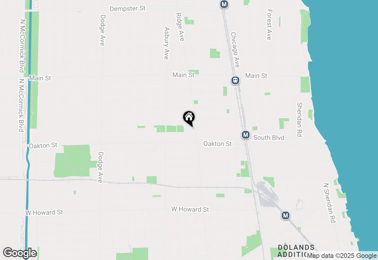 Map of 1021 South Boulevard, Evanston, IL 60202