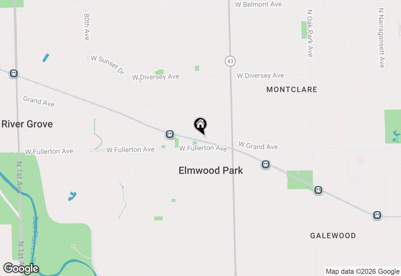 Map of 7353 W Grand Avenue #2W, Elmwood Park, IL 60707