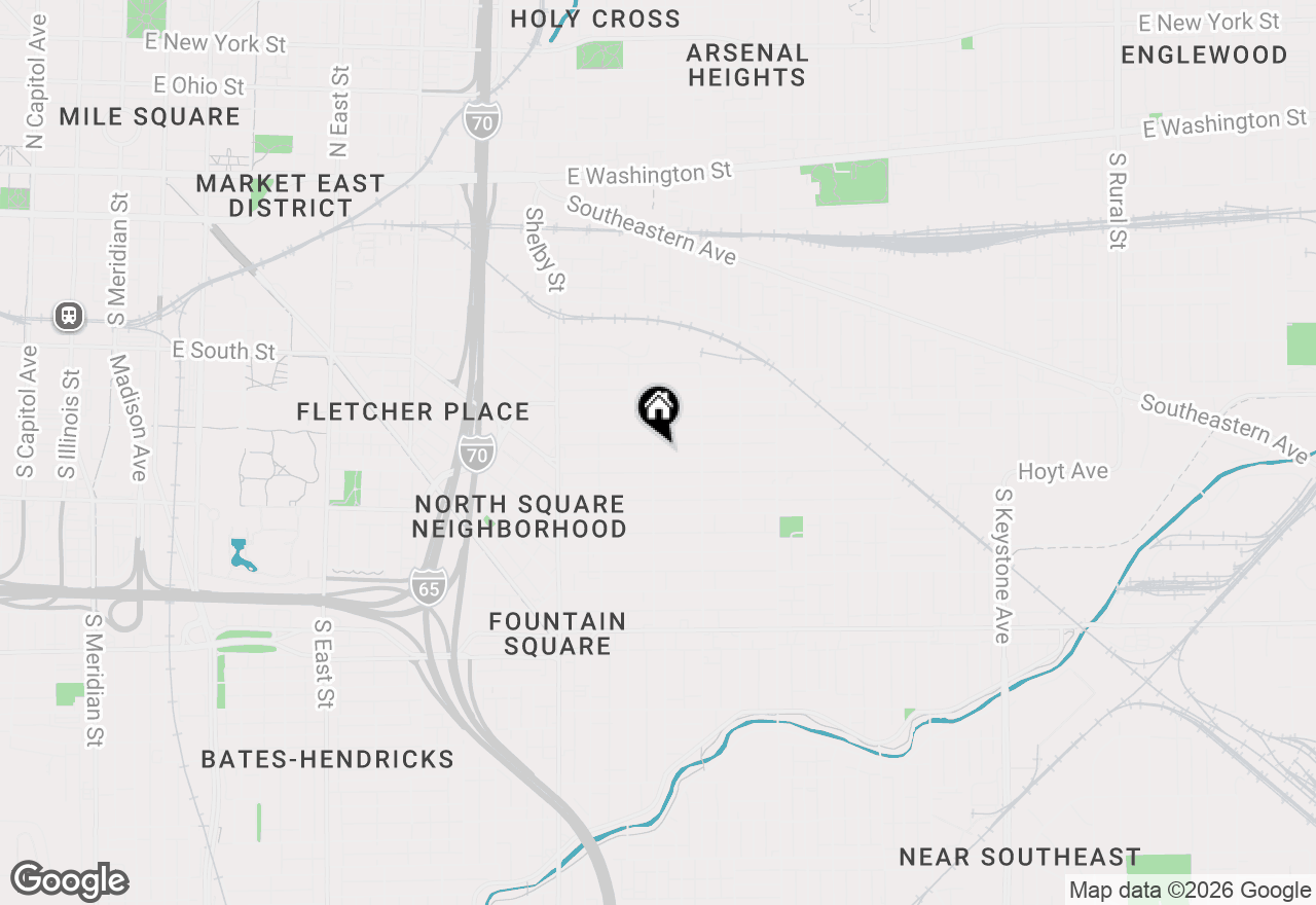 Map of 1406 Fletcher Avenue, Indianapolis, IN 46203