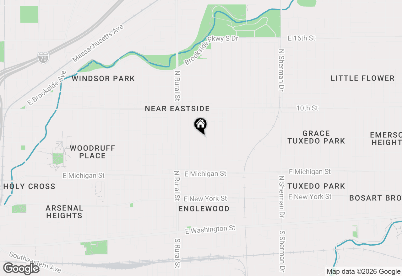 Map of 818 N Oakland Avenue, Indianapolis, IN 46201