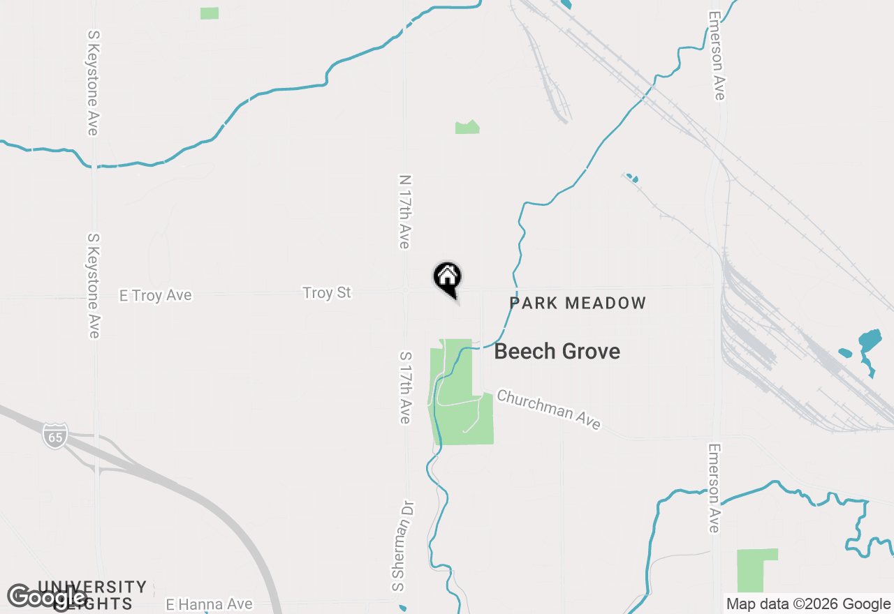 Map of 67 N 15th Avenue, Beech Grove, IN 46107