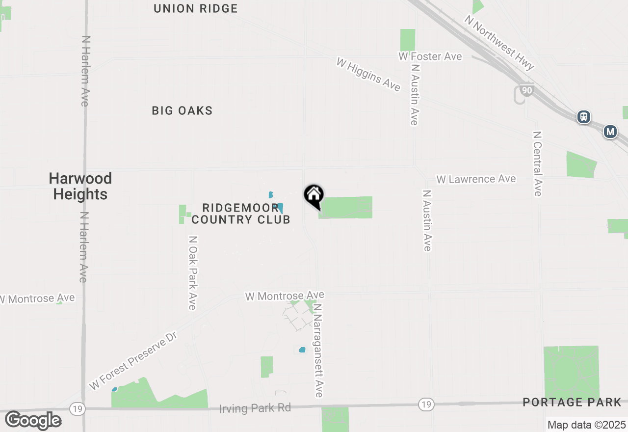 Map of 4656 N Narragansett Avenue, Harwood Heights, IL 60706