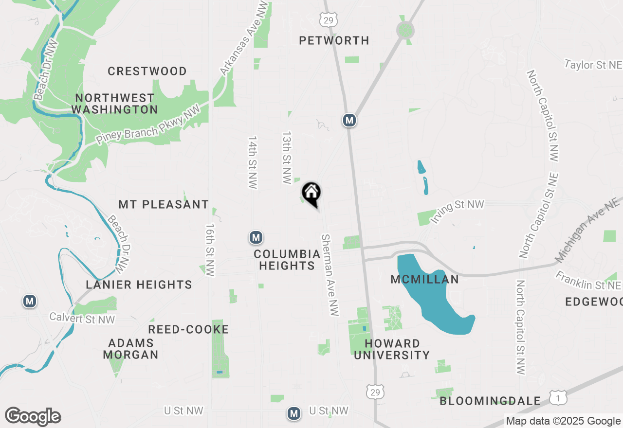 Map of 1032 Lamont Street Nw #B, Washington, DC 20010