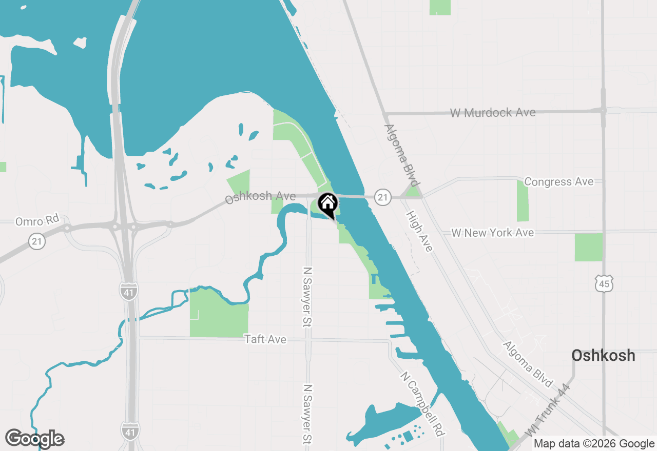 Map of 1126 Fillmore Avenue, Oshkosh, WI 54902
