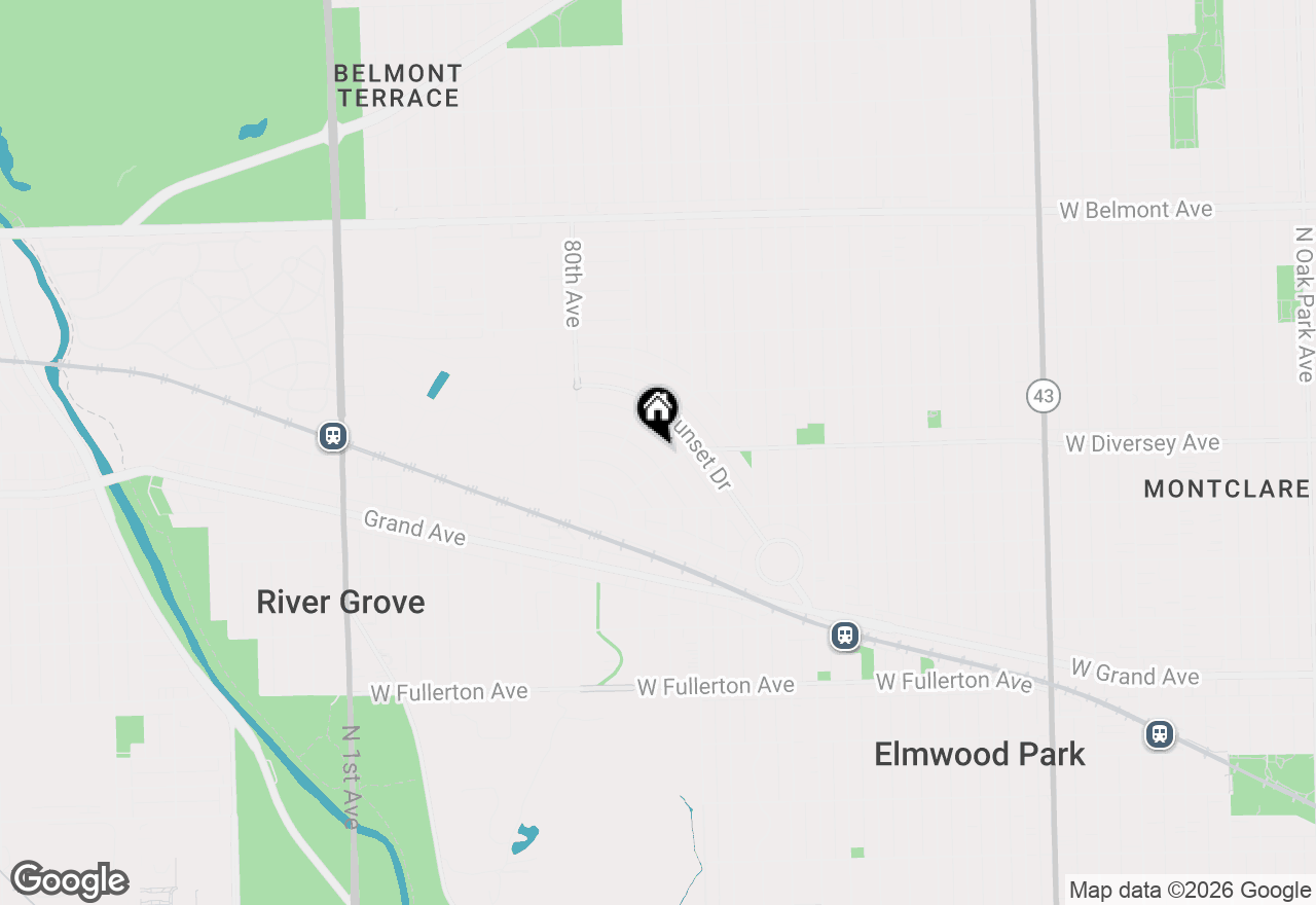 Map of 7845 W Cressett Drive, Elmwood Park, IL 60707
