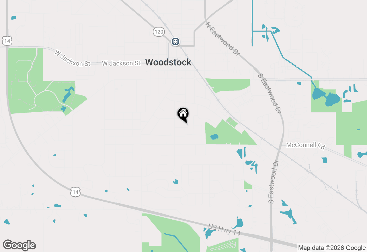 Map of 726 S Jefferson Street, Woodstock, IL 60098