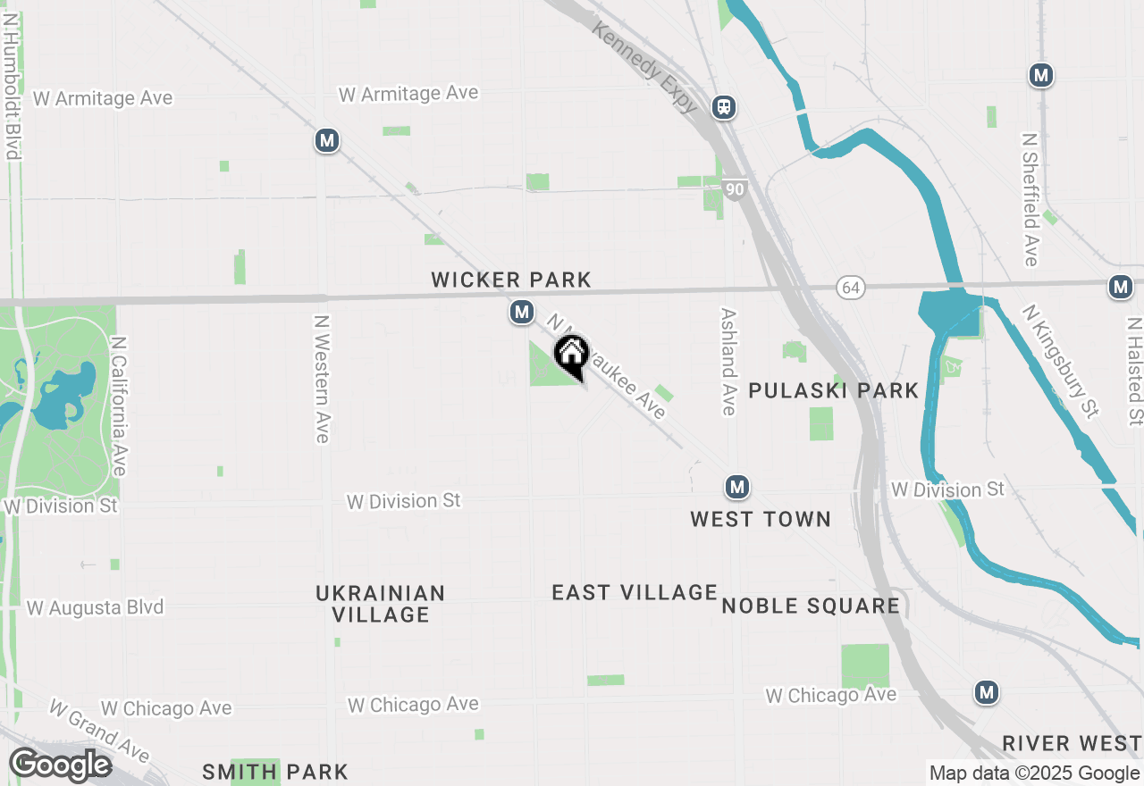 Map of 1907 W Schiller Street #3, Chicago, IL 60622