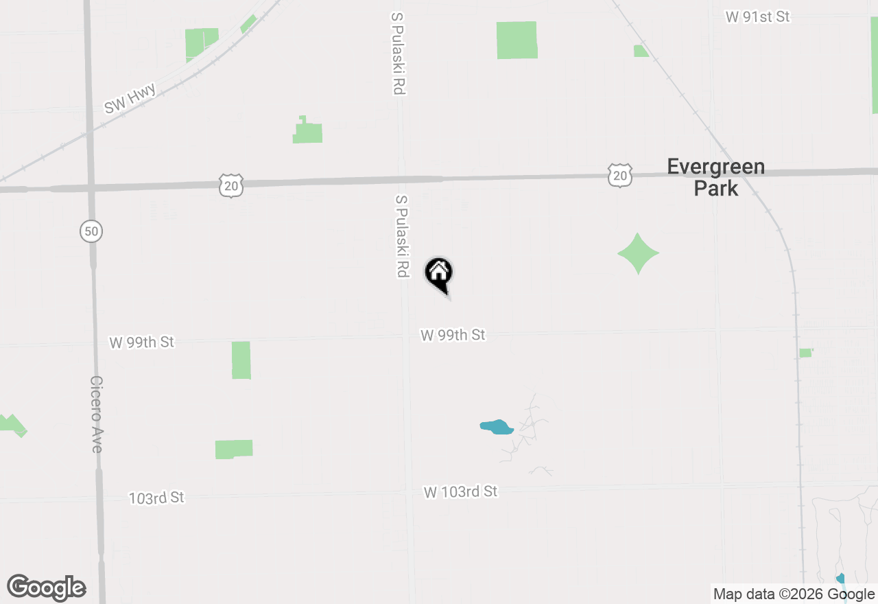 Map of 9804 S Springfield Avenue, Evergreen Park, IL 60805