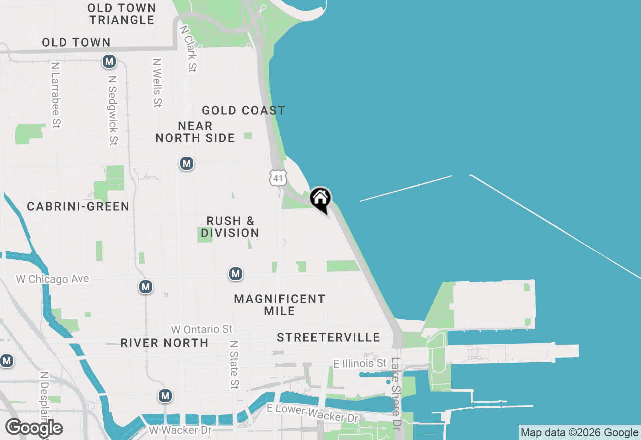 Map of 232 E Walton Place #10E, Chicago, IL 60611