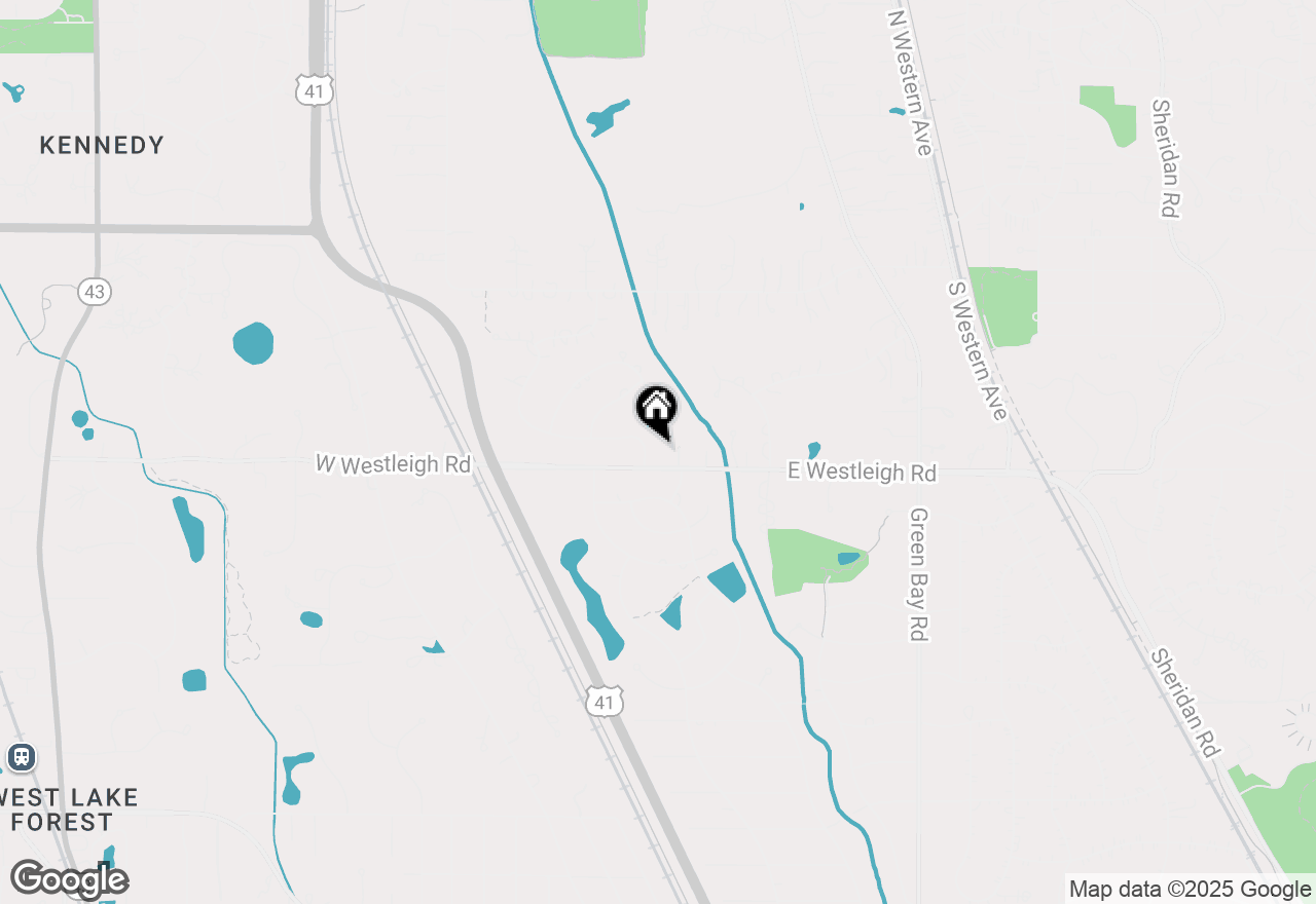 Map of 390 S Basswood Road, Lake Forest, IL 60045
