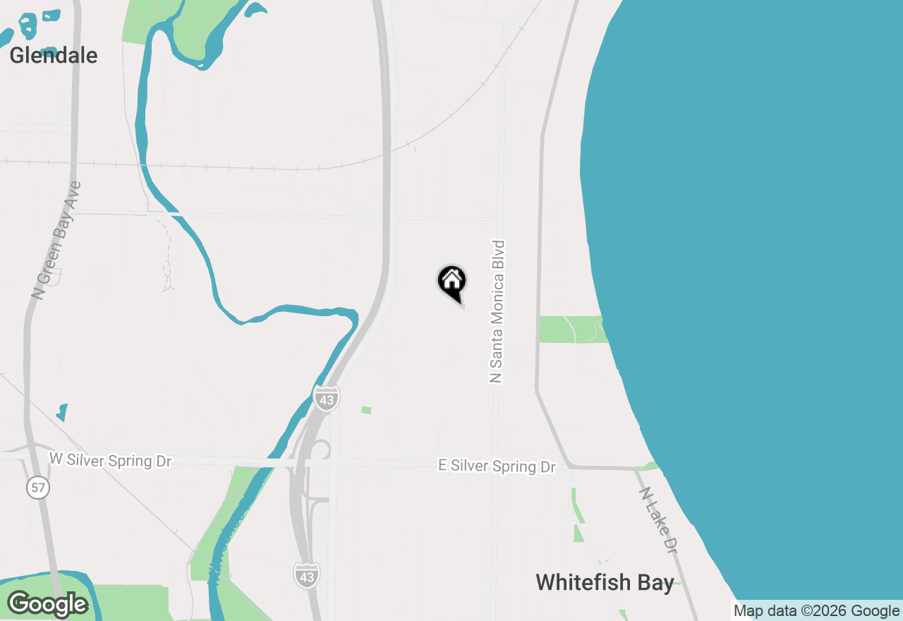 Map of 5961 N Kent Ave, Whitefish Bay, WI 53217