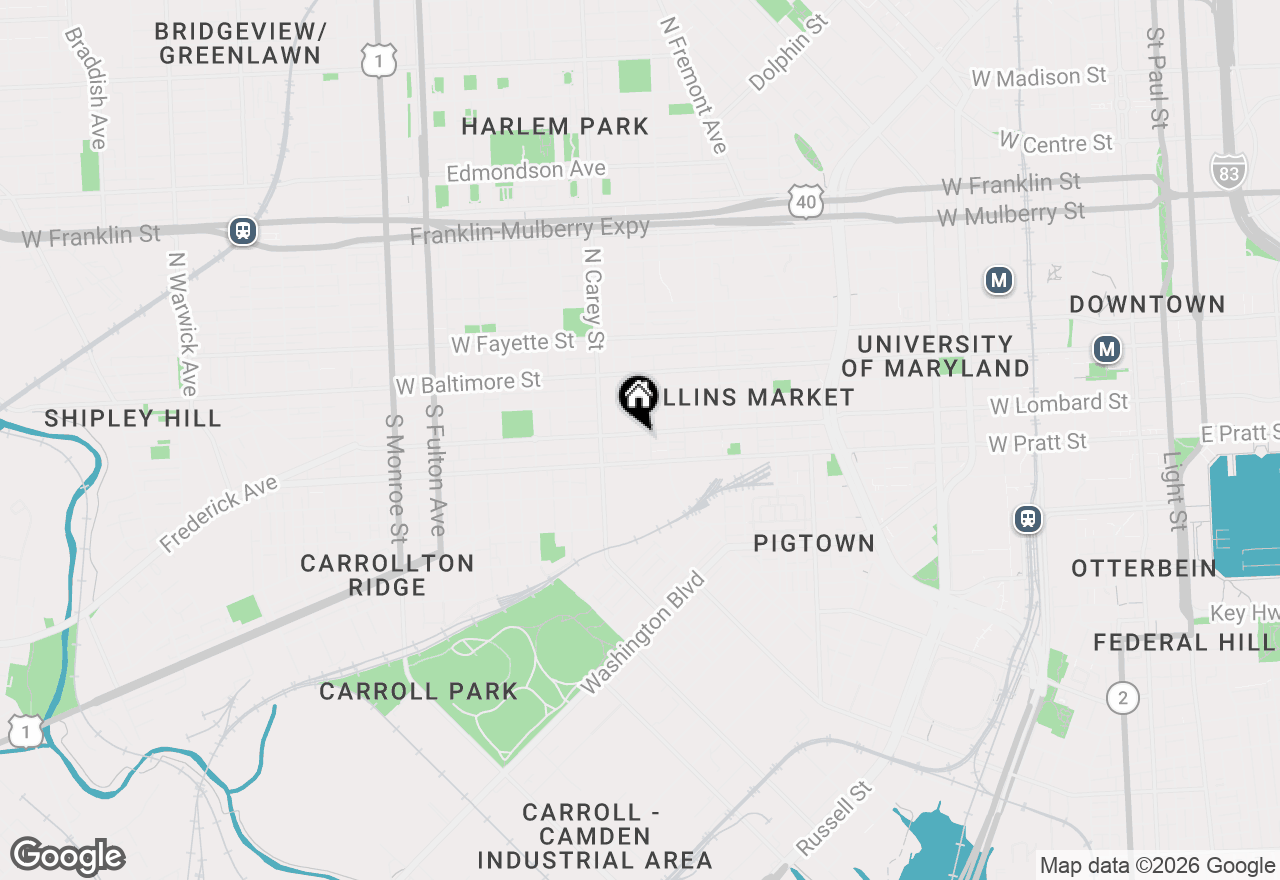 Map of 1137 W Lombard Street, Baltimore, MD 21223