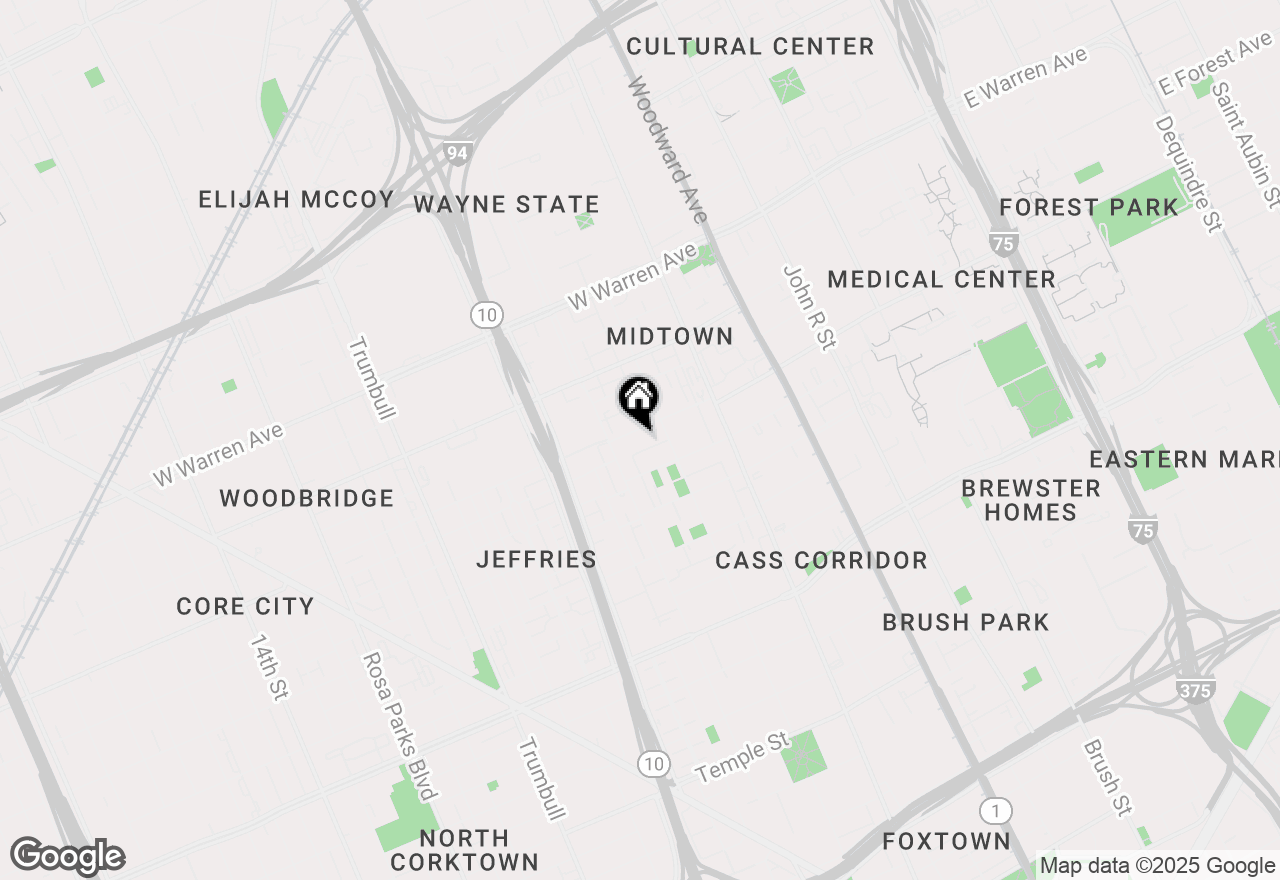 Map of 659 W Canfield Street #2, Detroit, MI 48201