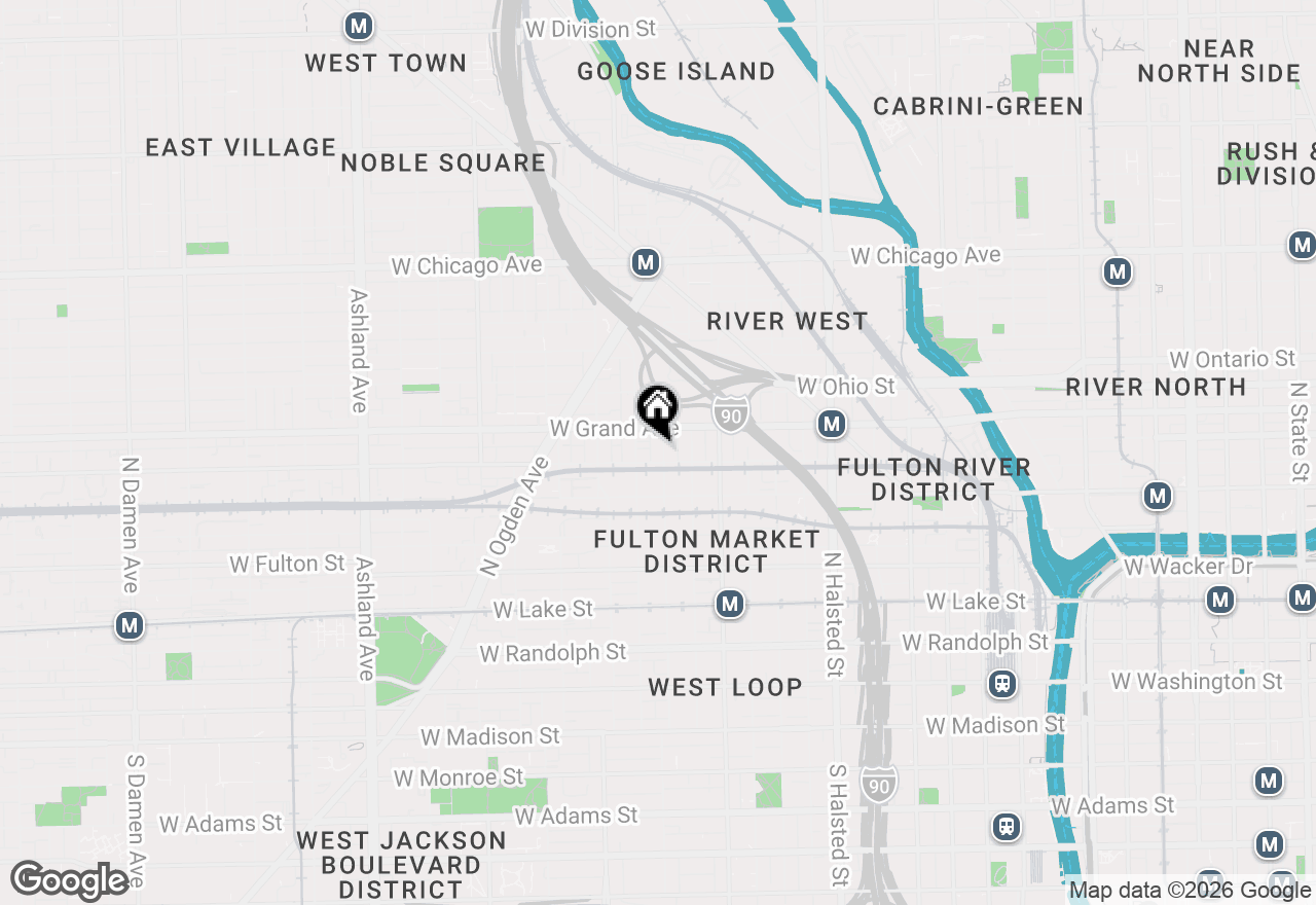 Map of 448 N Aberdeen Street #1, Chicago, IL 60642