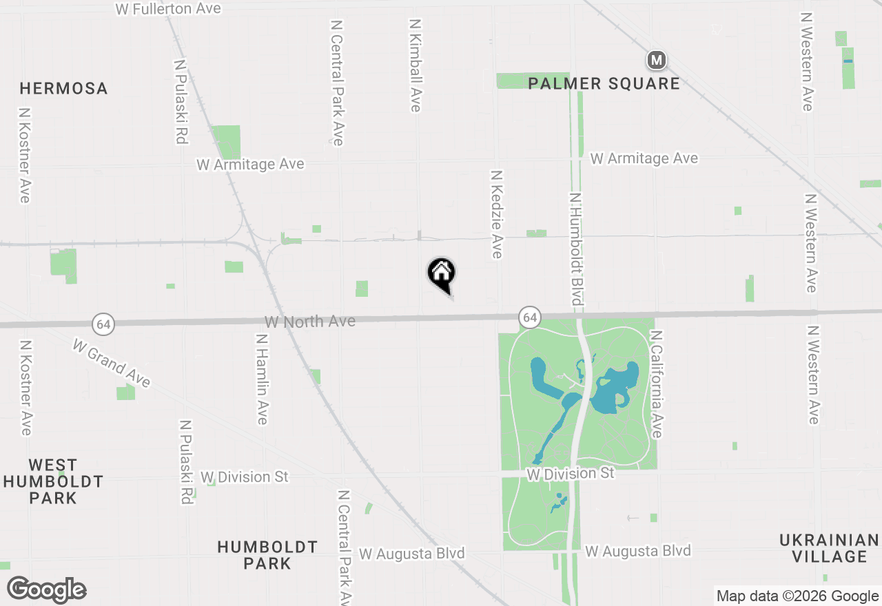 Map of 1620 N Spaulding Avenue, Chicago, IL 60647