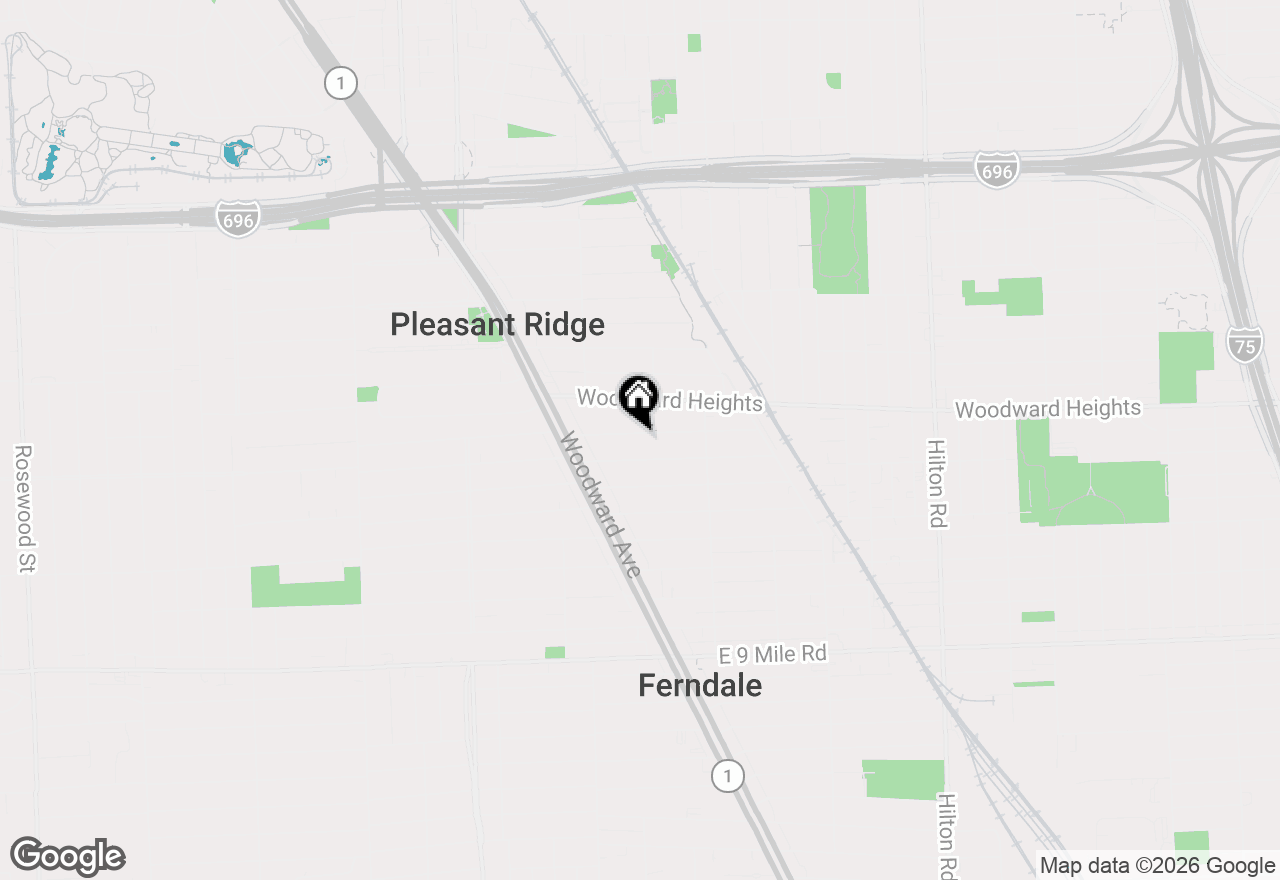 Map of 310 E Oakridge Street, Ferndale, MI 48220
