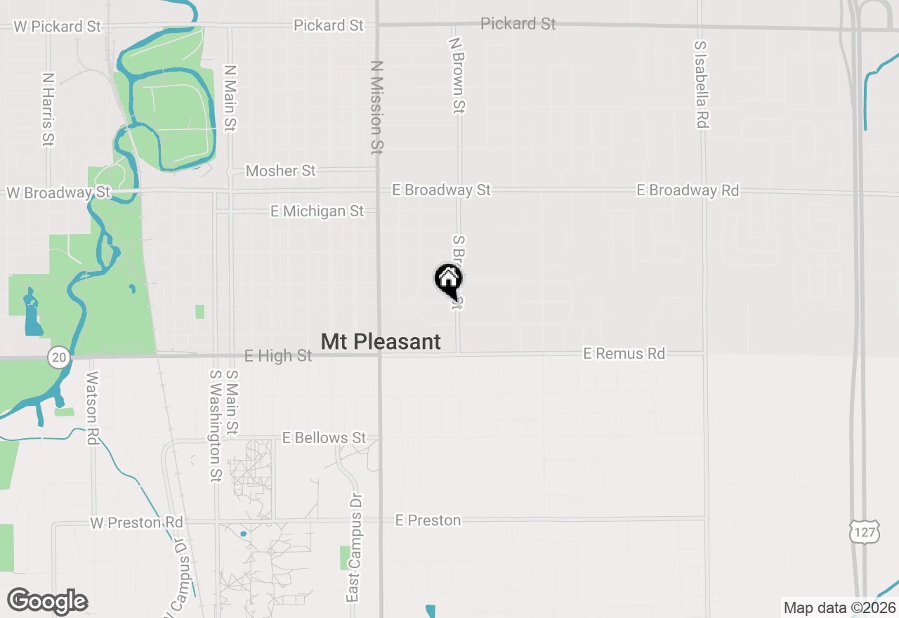 Map of 1054 E Maple Street, Mount Pleasant, MI 48858