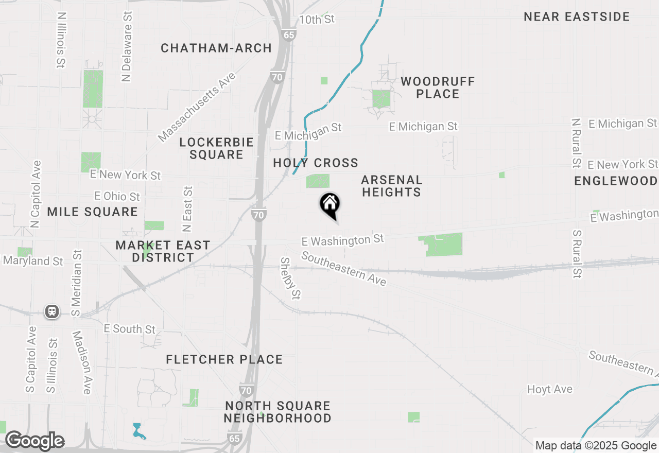 Map of 1227 E Market Street, Indianapolis, IN 46202