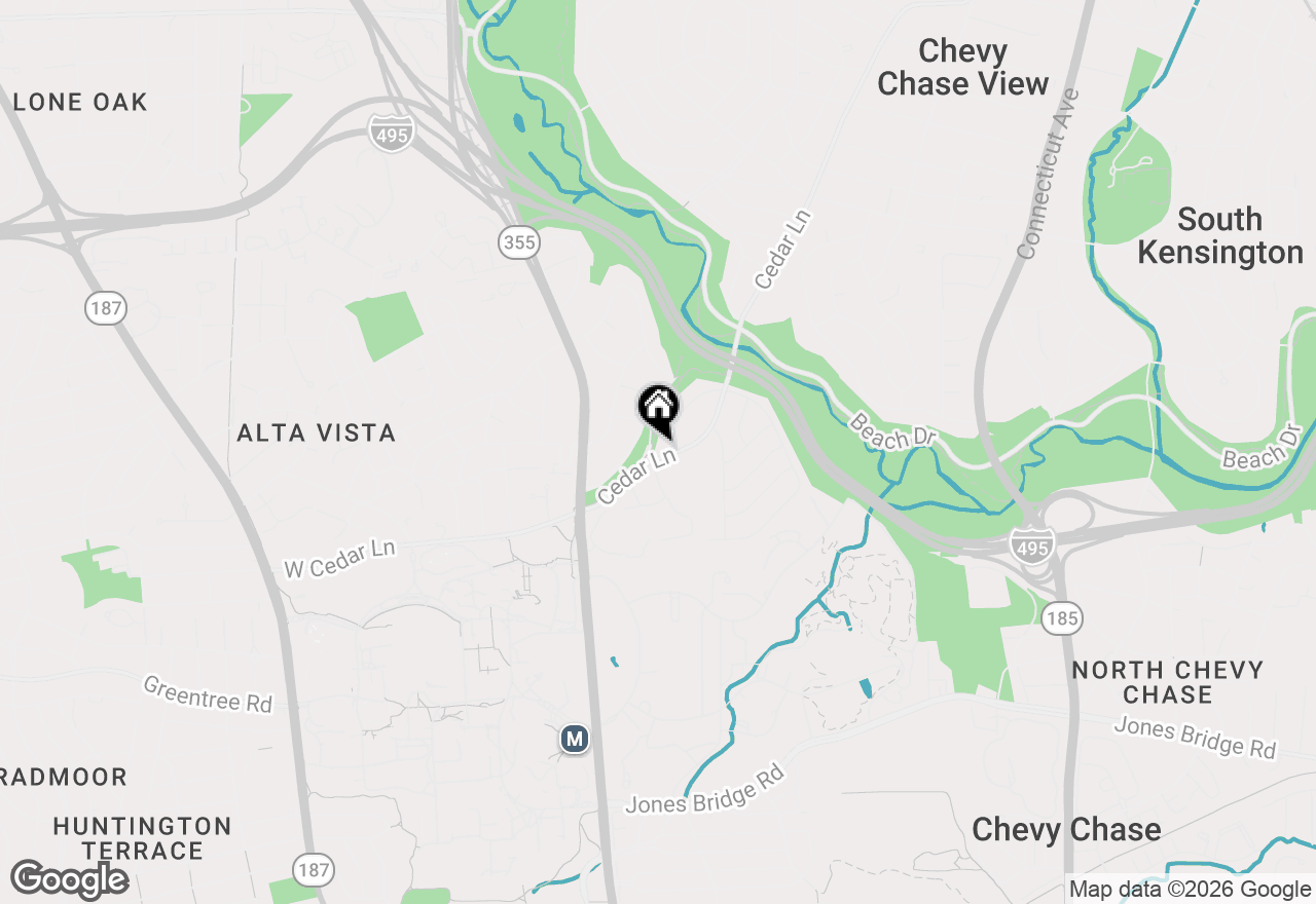 Map of 9200 Cedar Lane, Bethesda, MD 20814