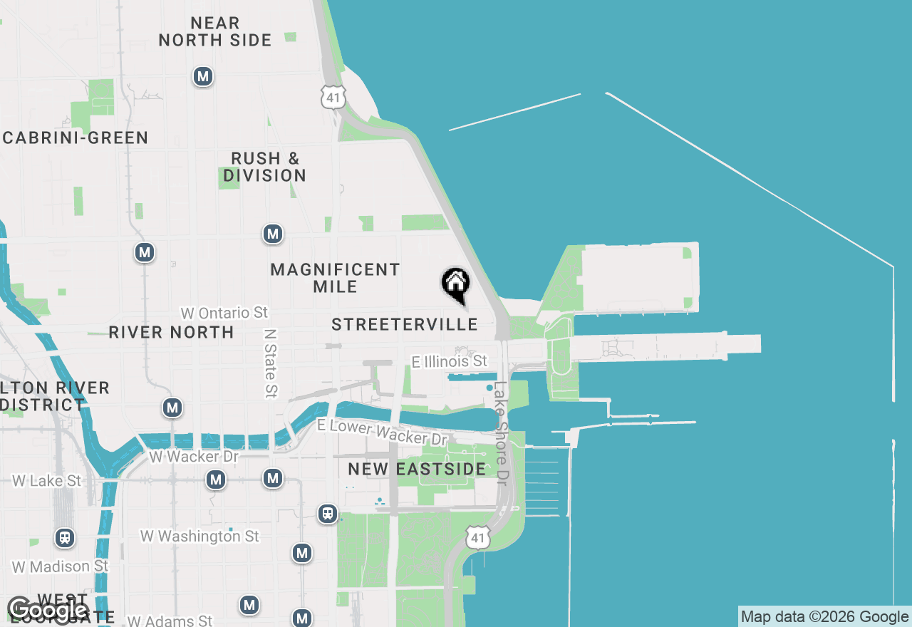 Map of 401 E Ontario Street #2009, Chicago, IL 60611