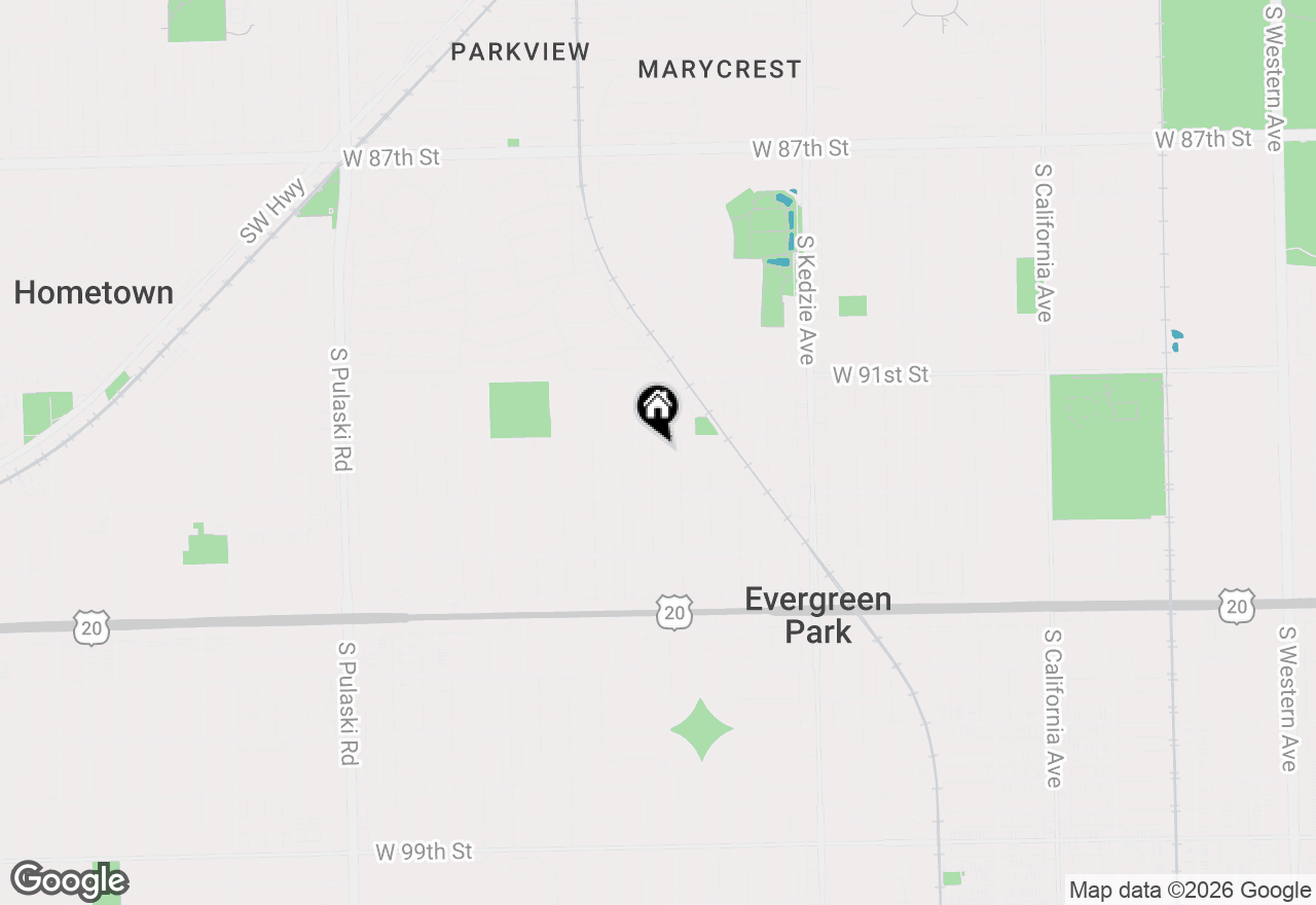 Map of 9210 S Trumbull Avenue, Evergreen Park, IL 60805