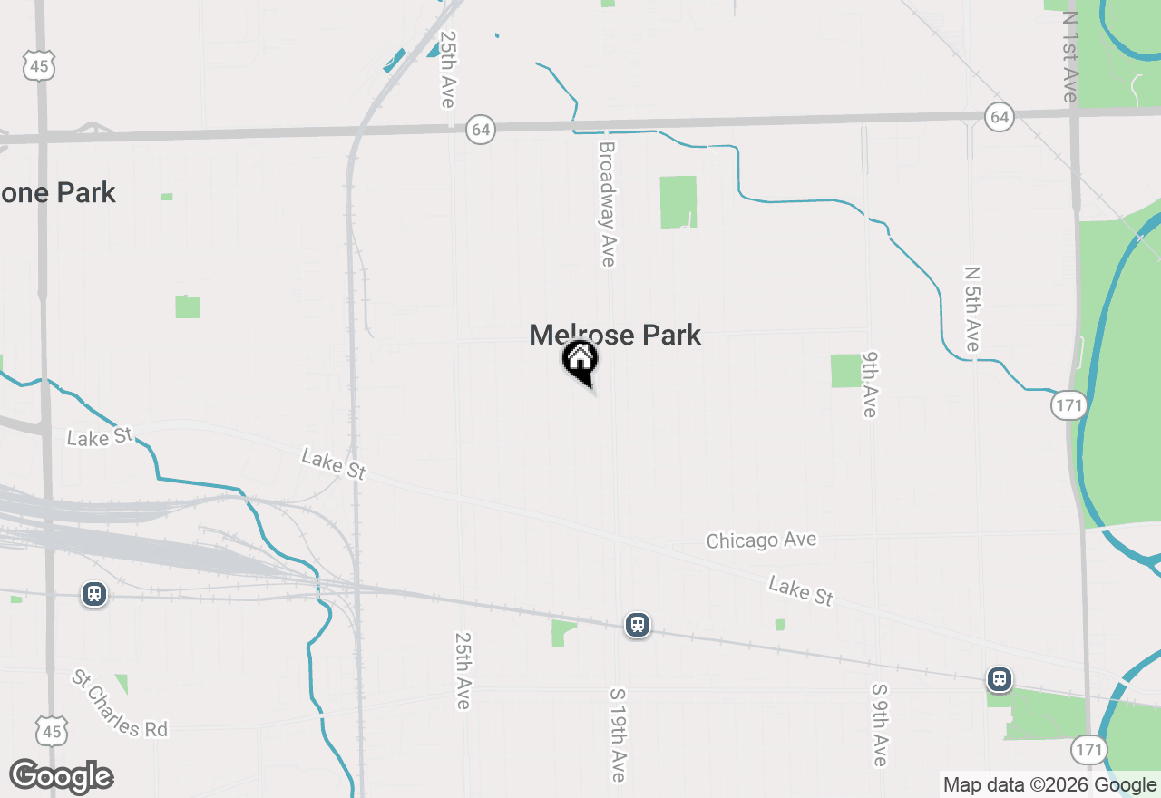 Map of 1216 N 20th Avenue, Melrose Park, IL 60160