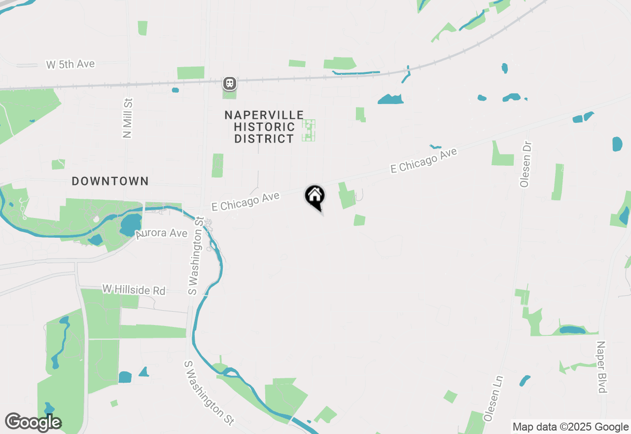 Map of 347 S Columbia Street, Naperville, IL 60540