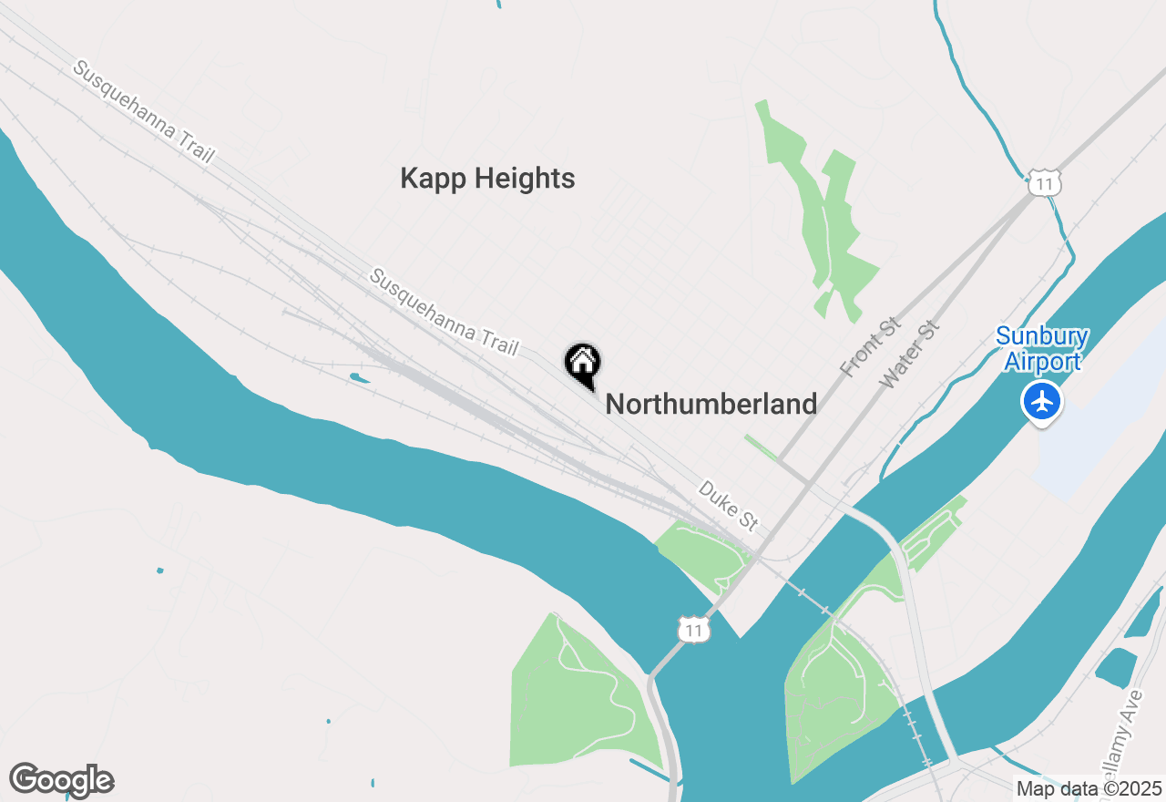 Map of 545 Rear Duke Street, Northumberland, PA 17857