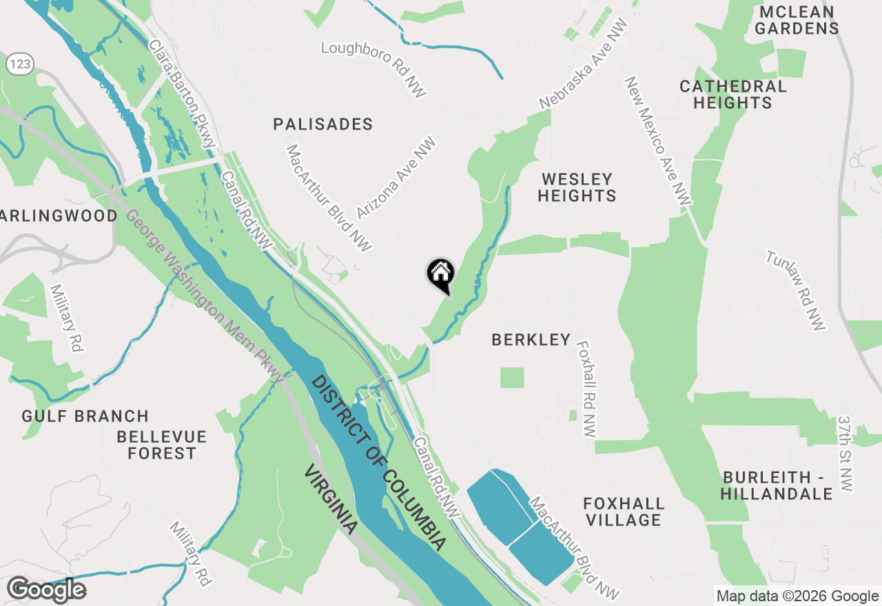 Map of 2676 Chain Bridge Road Nw, Washington, DC 20016