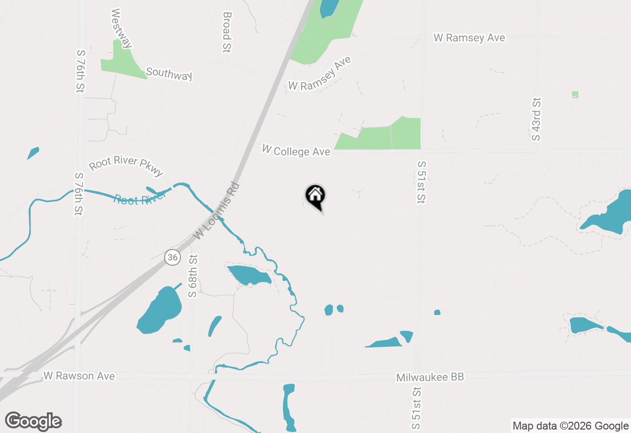 Map of 5872 Riverside Dr, Greendale, WI 53129