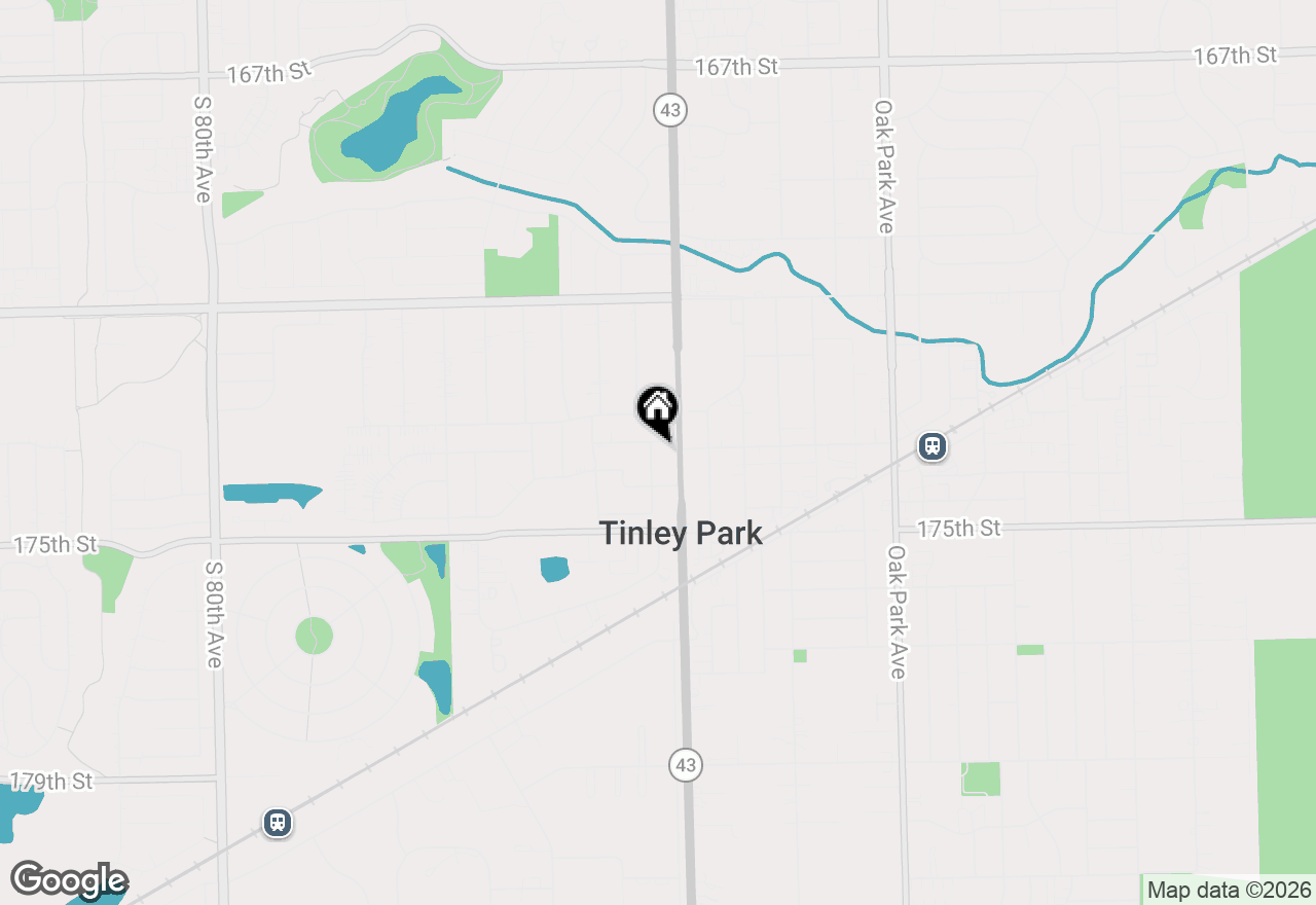 Map of 17329 Oconto Avenue, Tinley Park, IL 60477