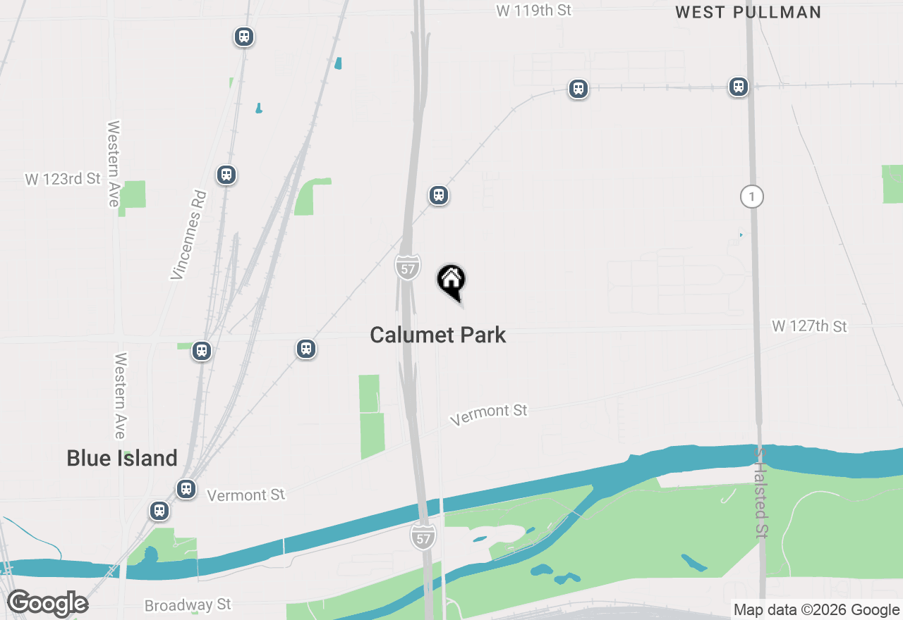Map of 12618 S Justine Street, Calumet Park, IL 60827